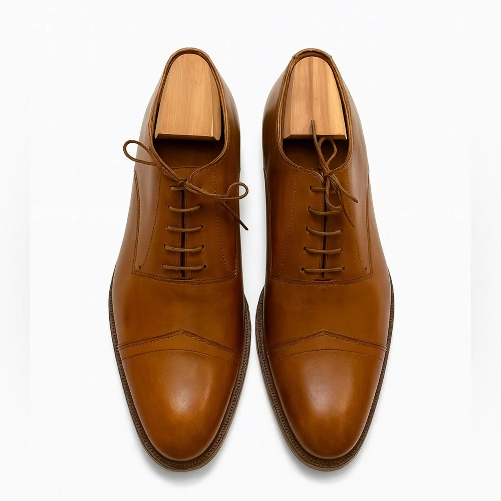 Allen Solly Tan Leather Oxfords - Picture 1 of 8